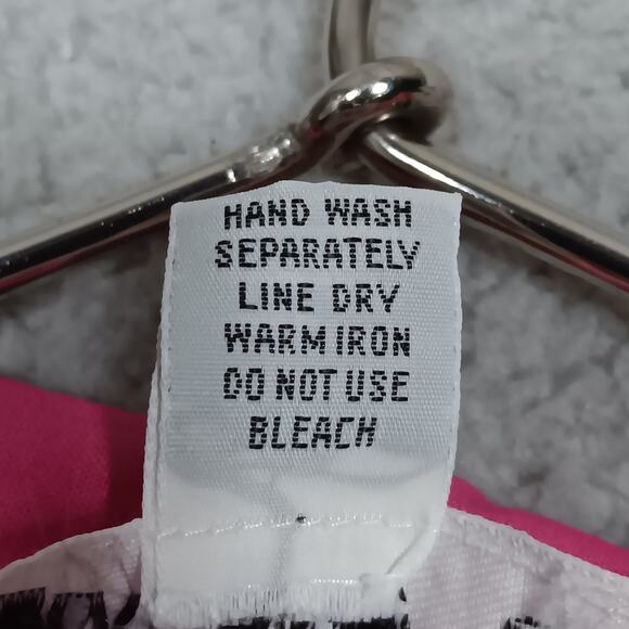 Vintage Chez T Button Down Shirt Size Medium Short Sleeve Pink Collared - Picture 4 of 5